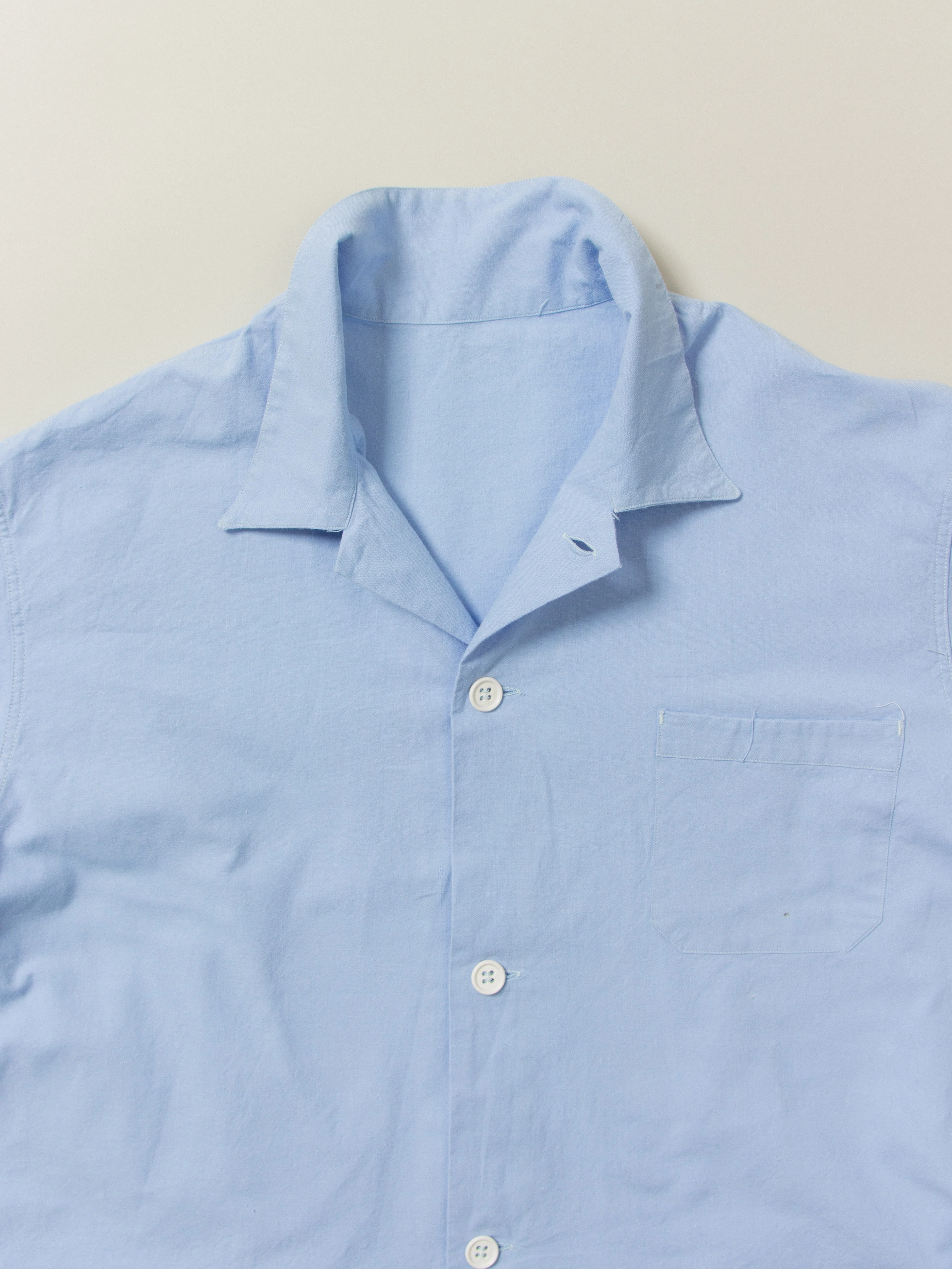 Deadstock 1950s French Army Camp Collar Shirt (M/L) - Image 6