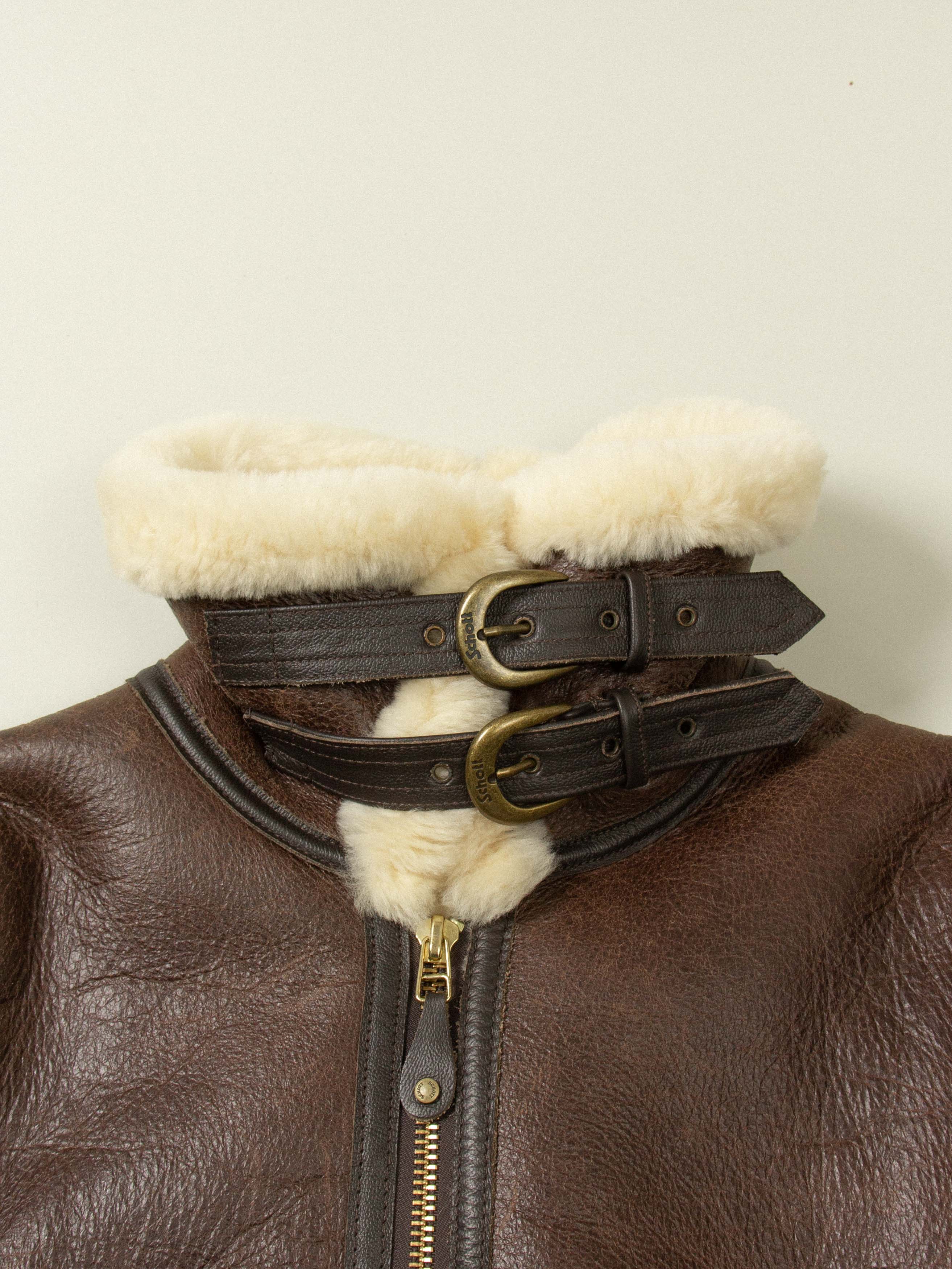 Schott B-3 Shearling Jacket - Made in USA - Image 3