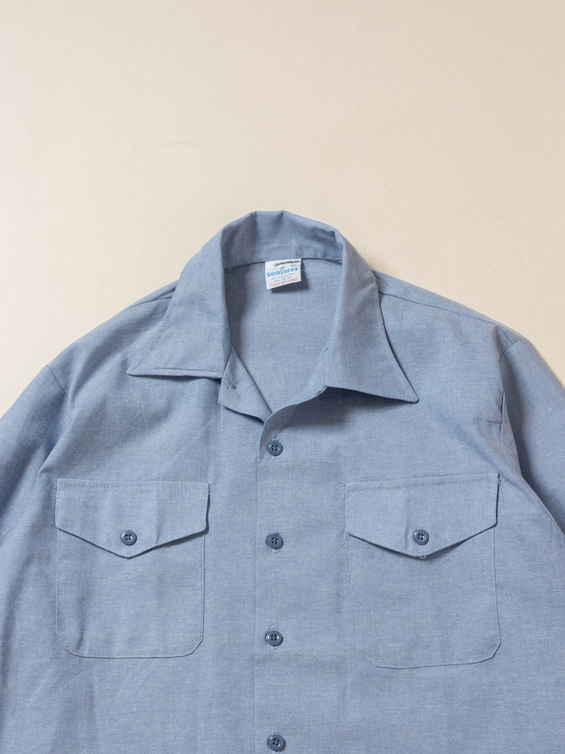 Vintage Deadstock US Made Long Sleeve Chambray Shirts - Image 5