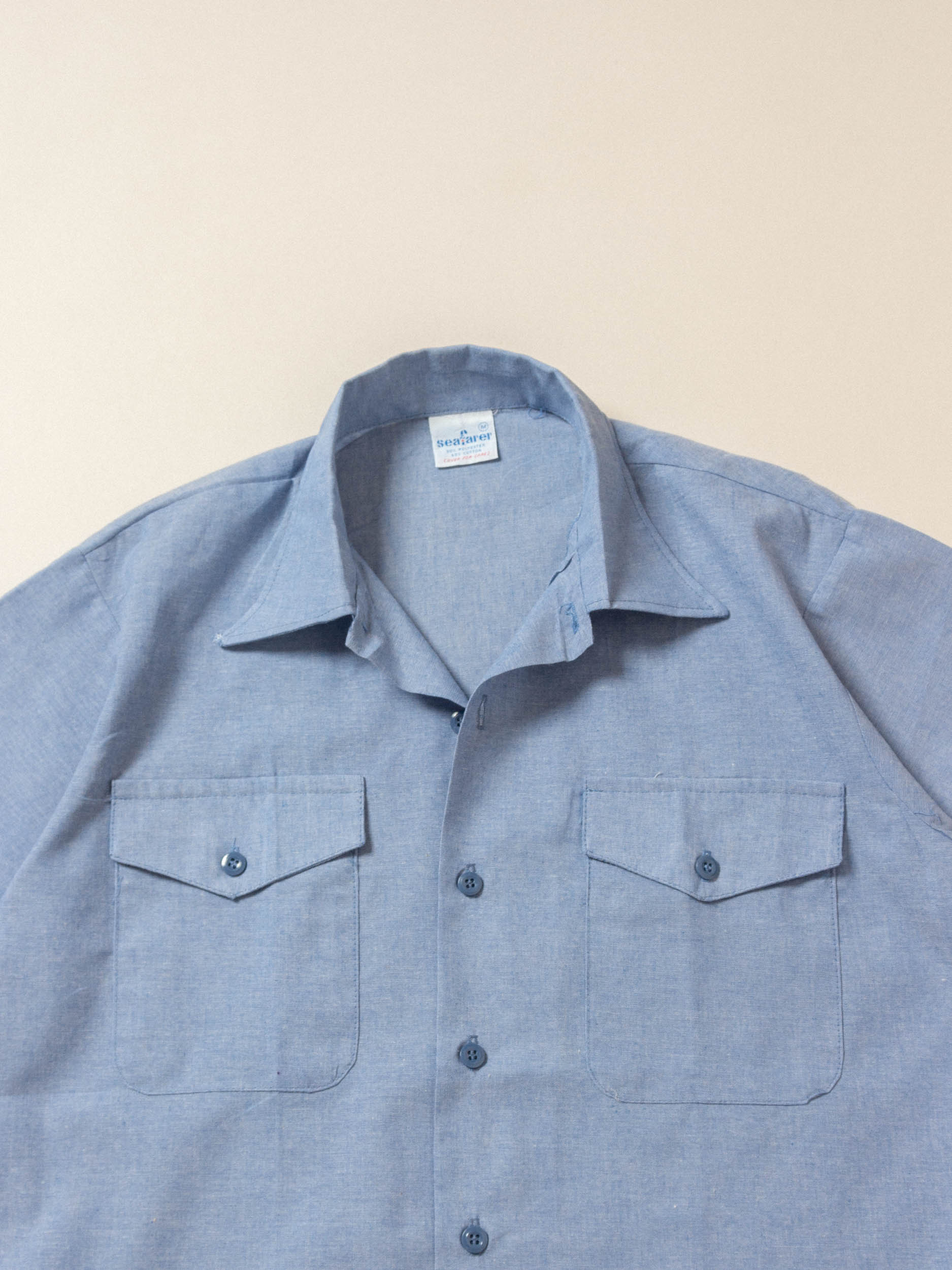 Vintage Deadstock US Made Short Sleeve Chambray Shirts - Image 6