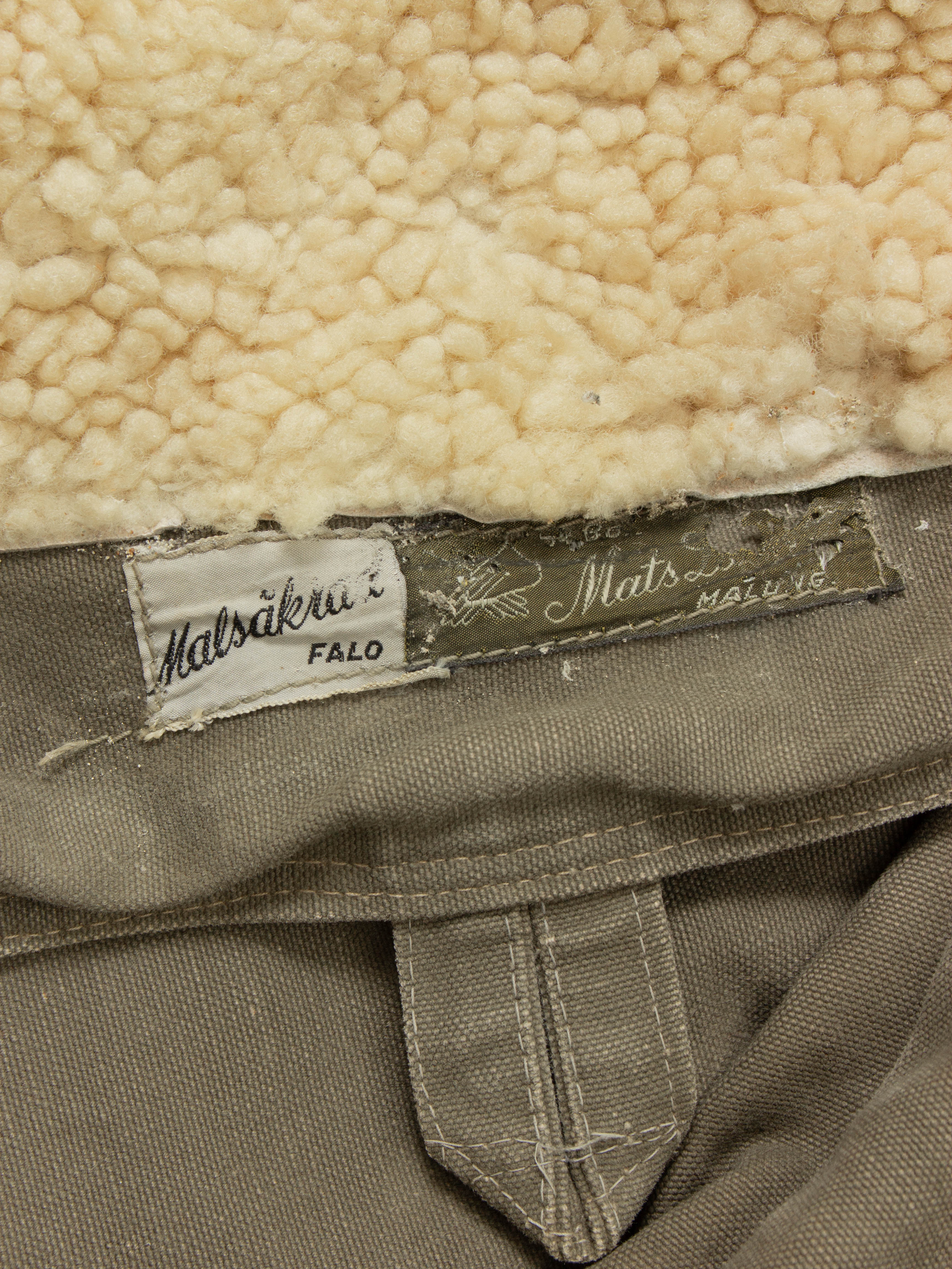 Vtg 1940s Swedish Army Extreme Cold Weather Shearling Coat (L) - Image 4