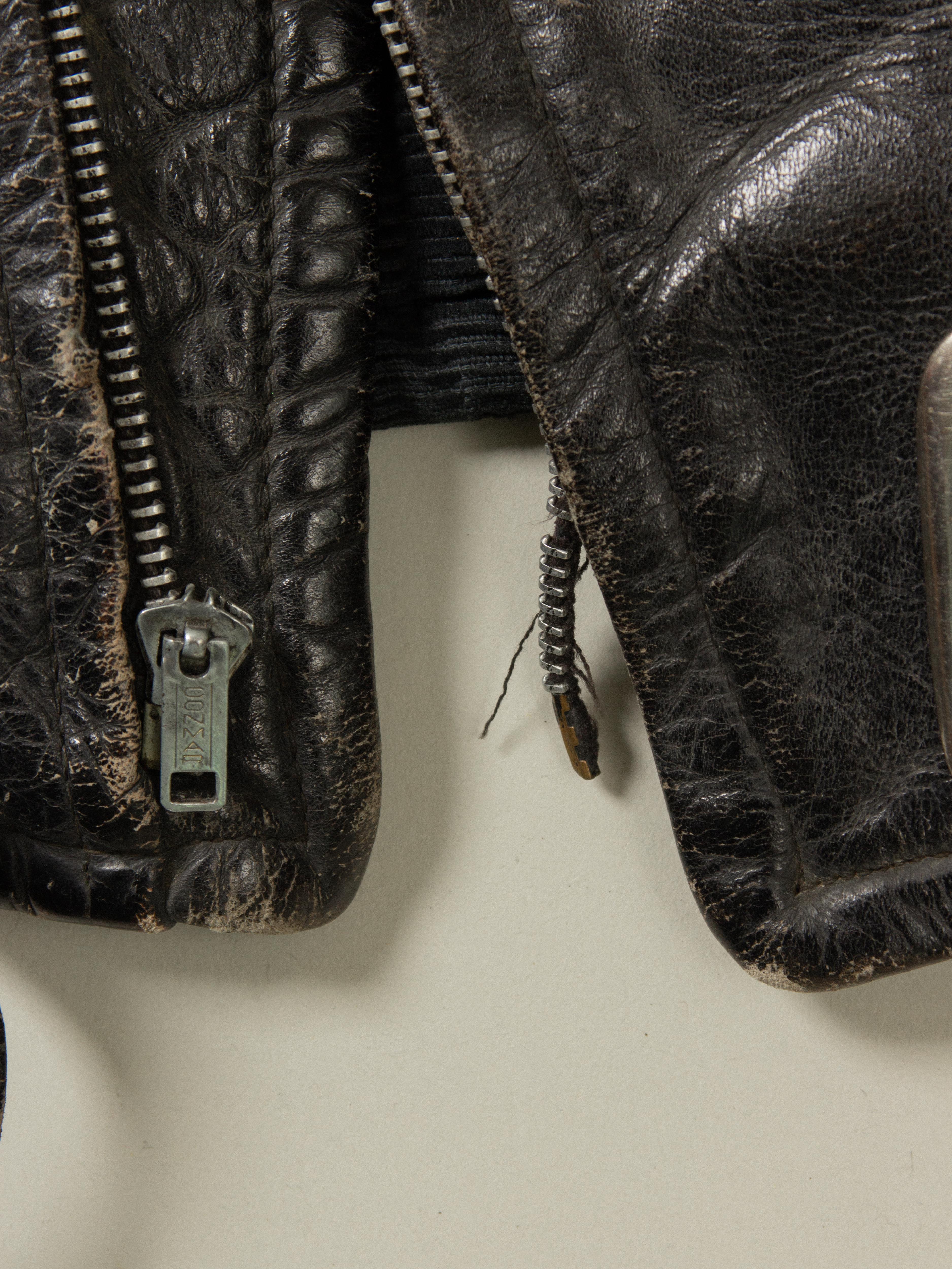 Vtg 1950s Campus Steerhide Biker Jacket (S) - Image 4