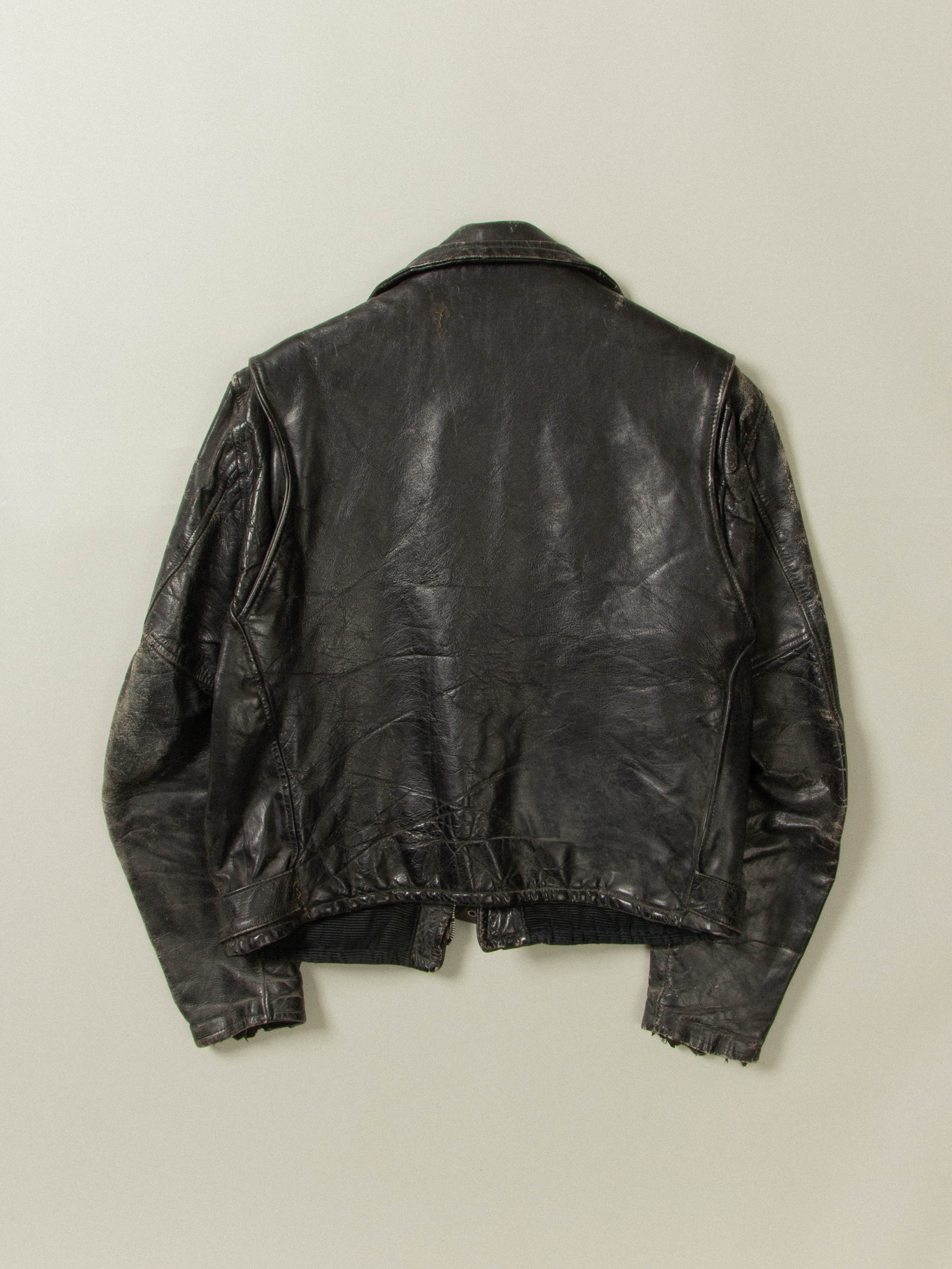 Vtg 1950s Campus Steerhide Biker Jacket (S) - Image 8