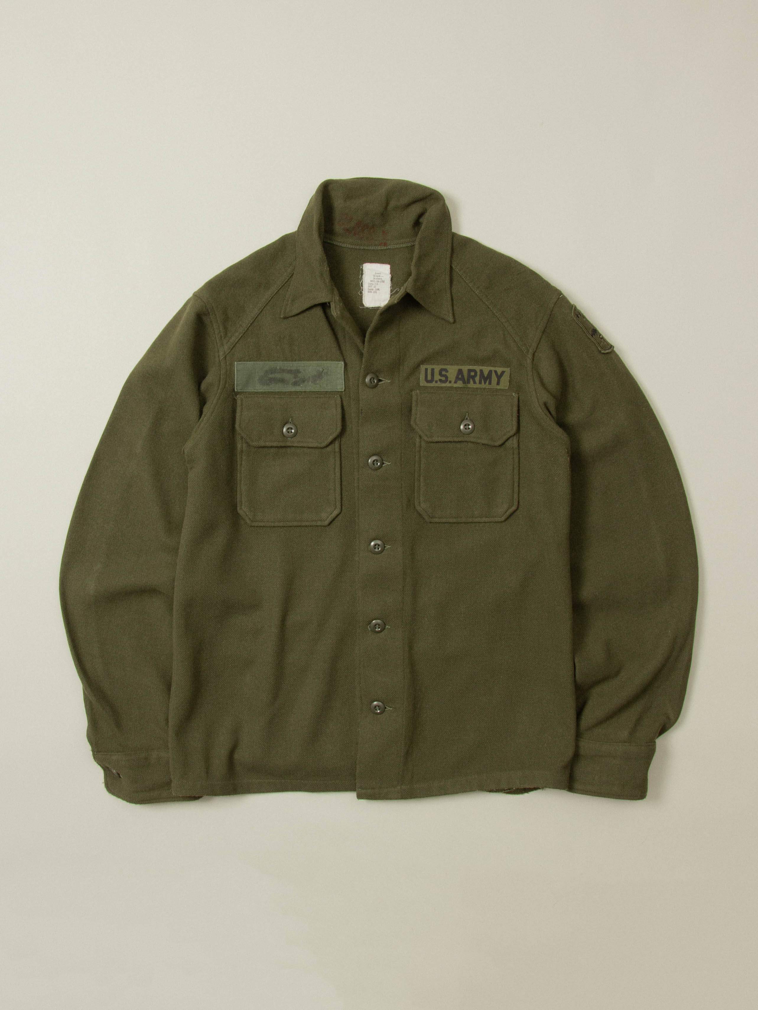 Vtg 1950s US Army Wool Shirt - Image 3
