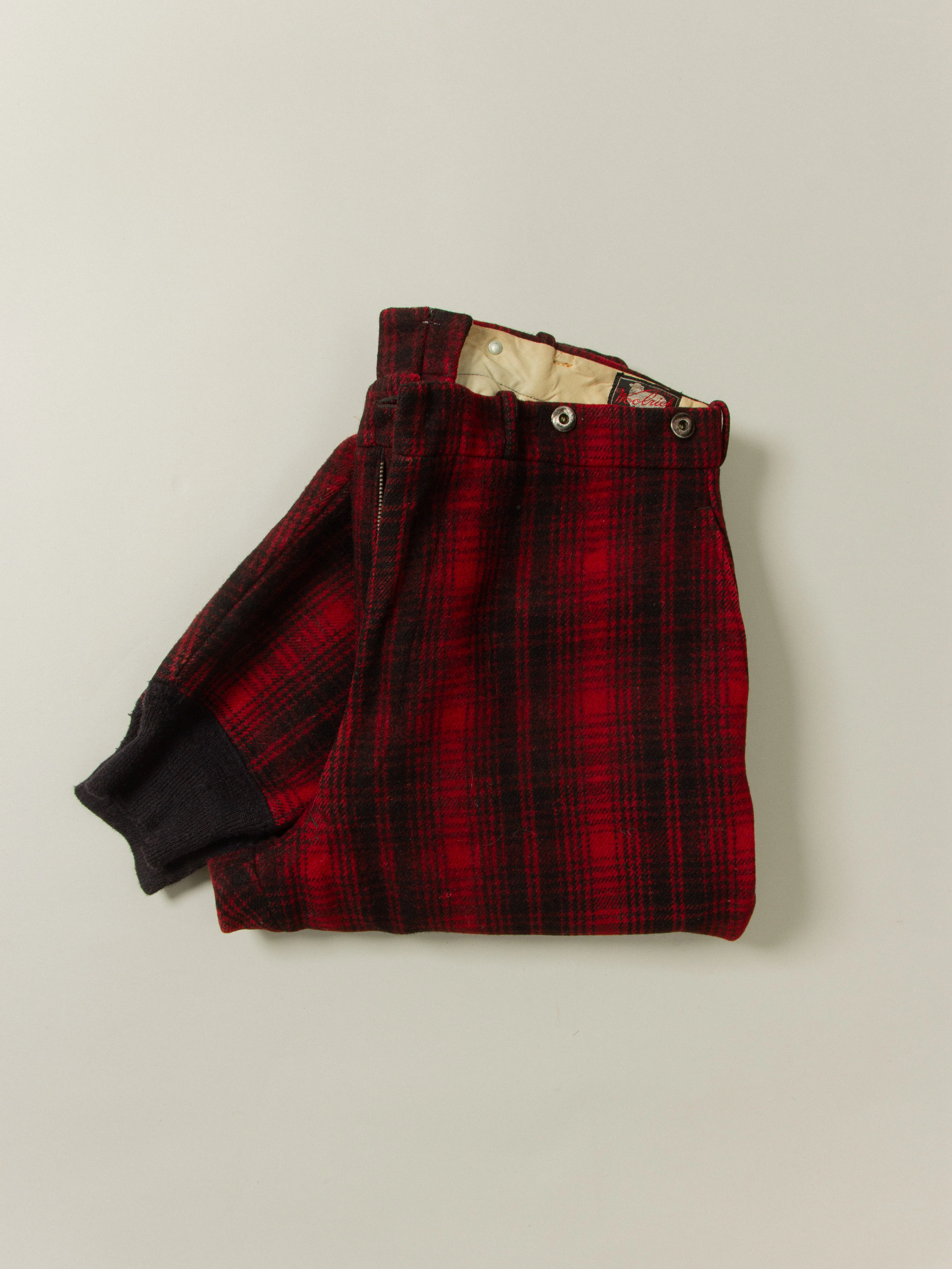 Vtg 1950s Woolrich Buffalo Plaid Wool Trousers - Made in USA (36x32) - Image 7