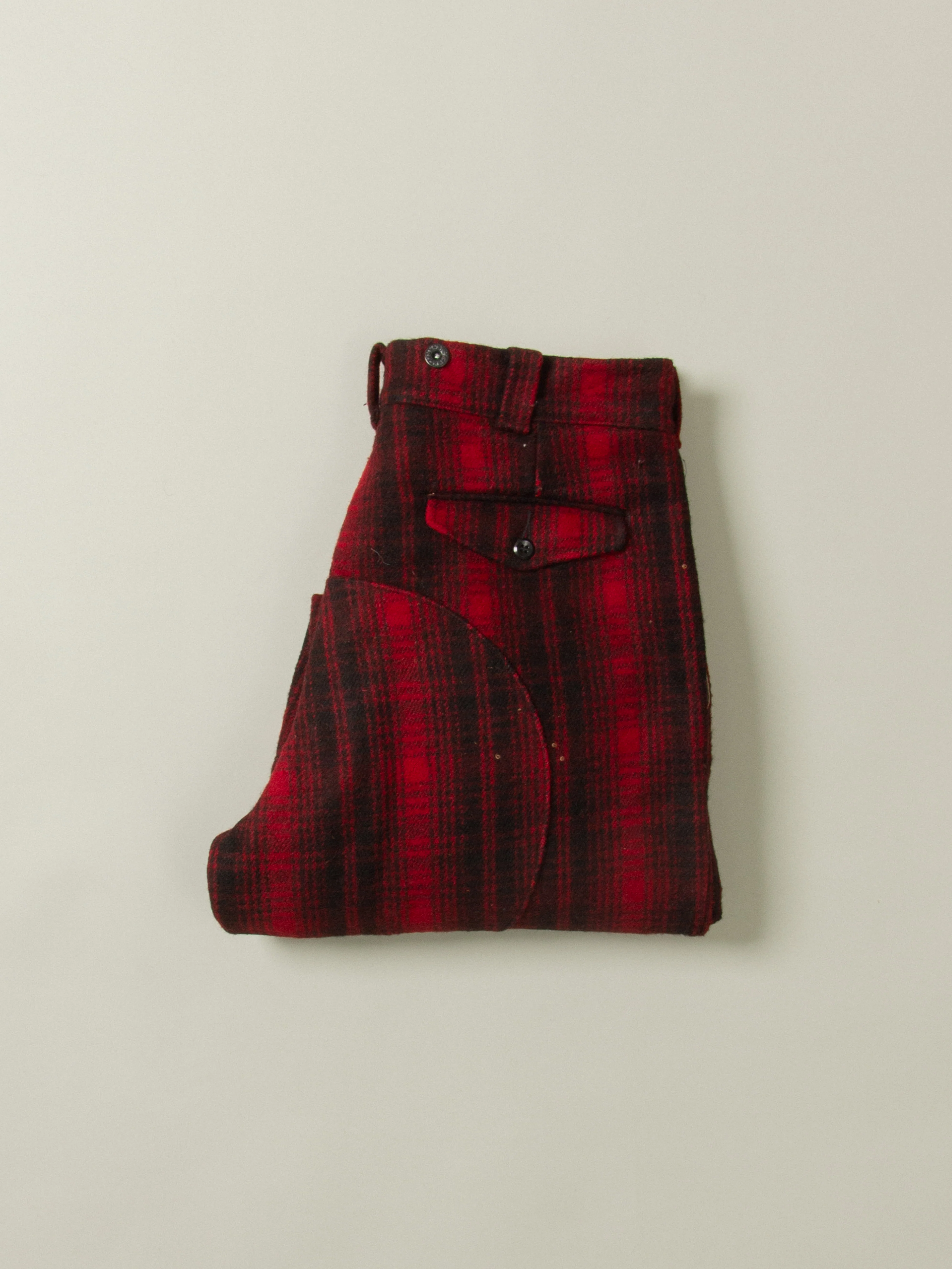 Vtg 1960s Woolrich Buffalo Plaid Wool Trousers - Made in USA (36x33) - Image 3