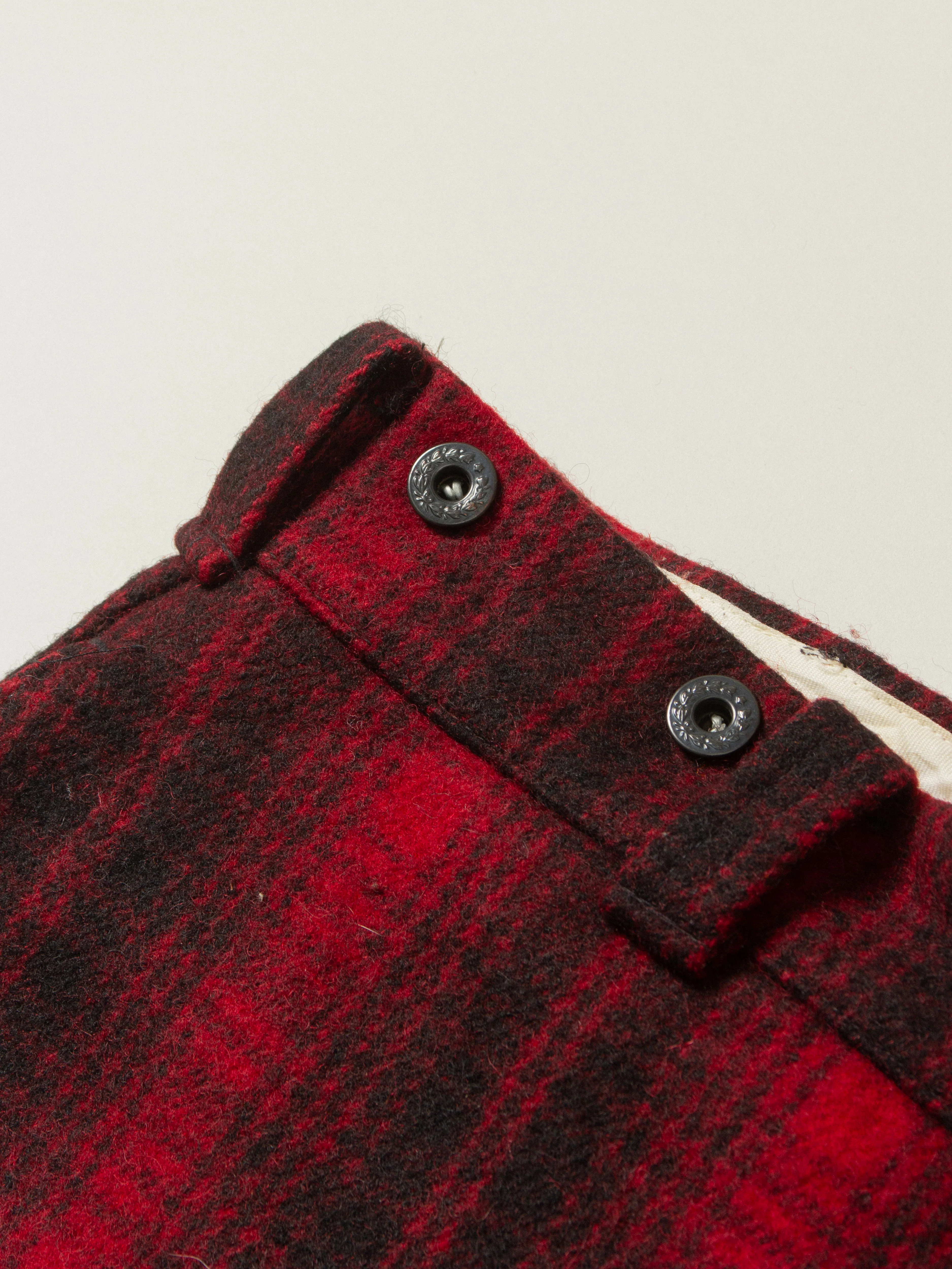 Vtg 1960s Woolrich Buffalo Plaid Wool Trousers - Made in USA (36x33) - Image 4