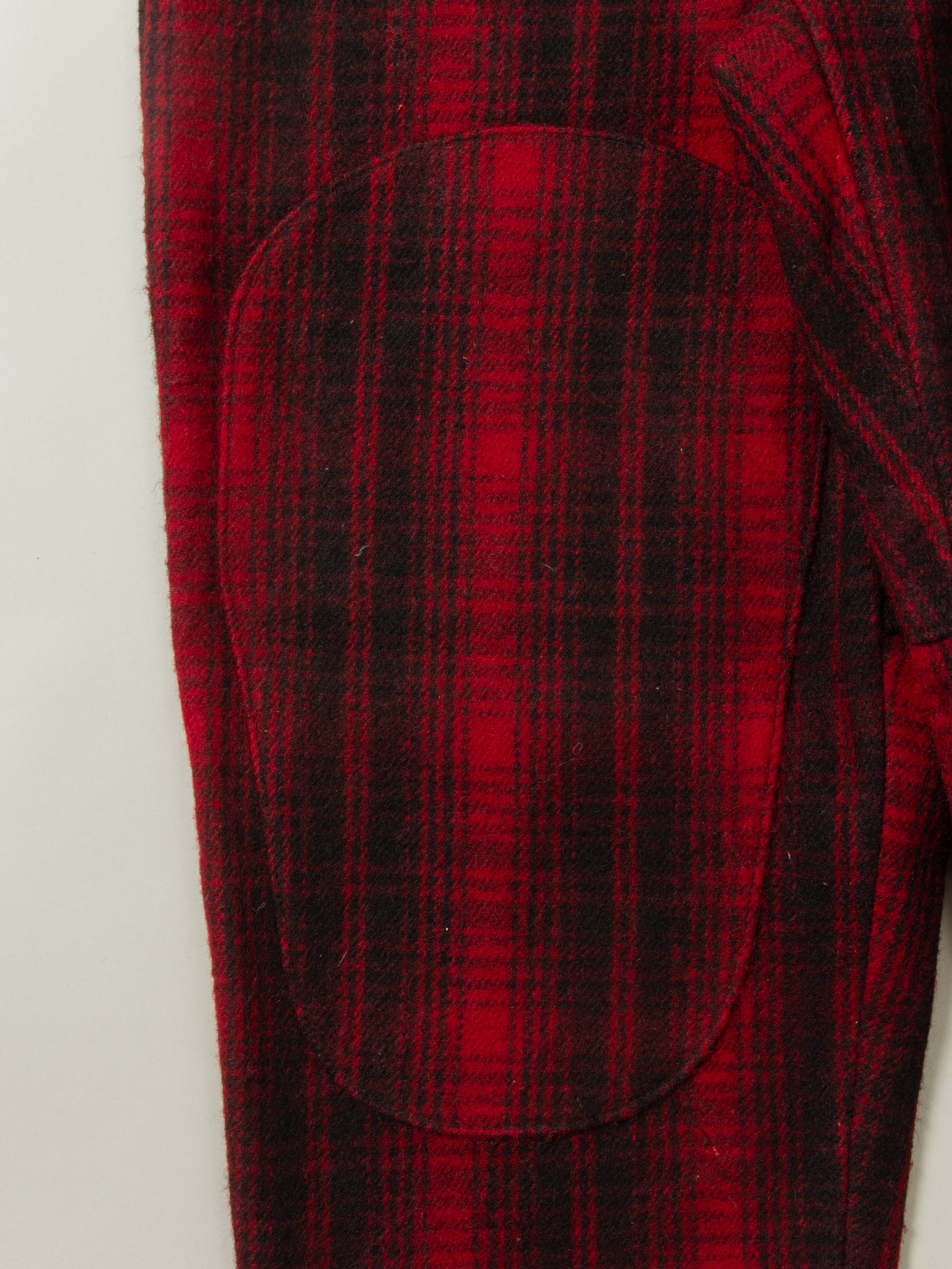 Vtg 1960s Woolrich Buffalo Plaid Wool Trousers - Made in USA (36x33) - Image 6