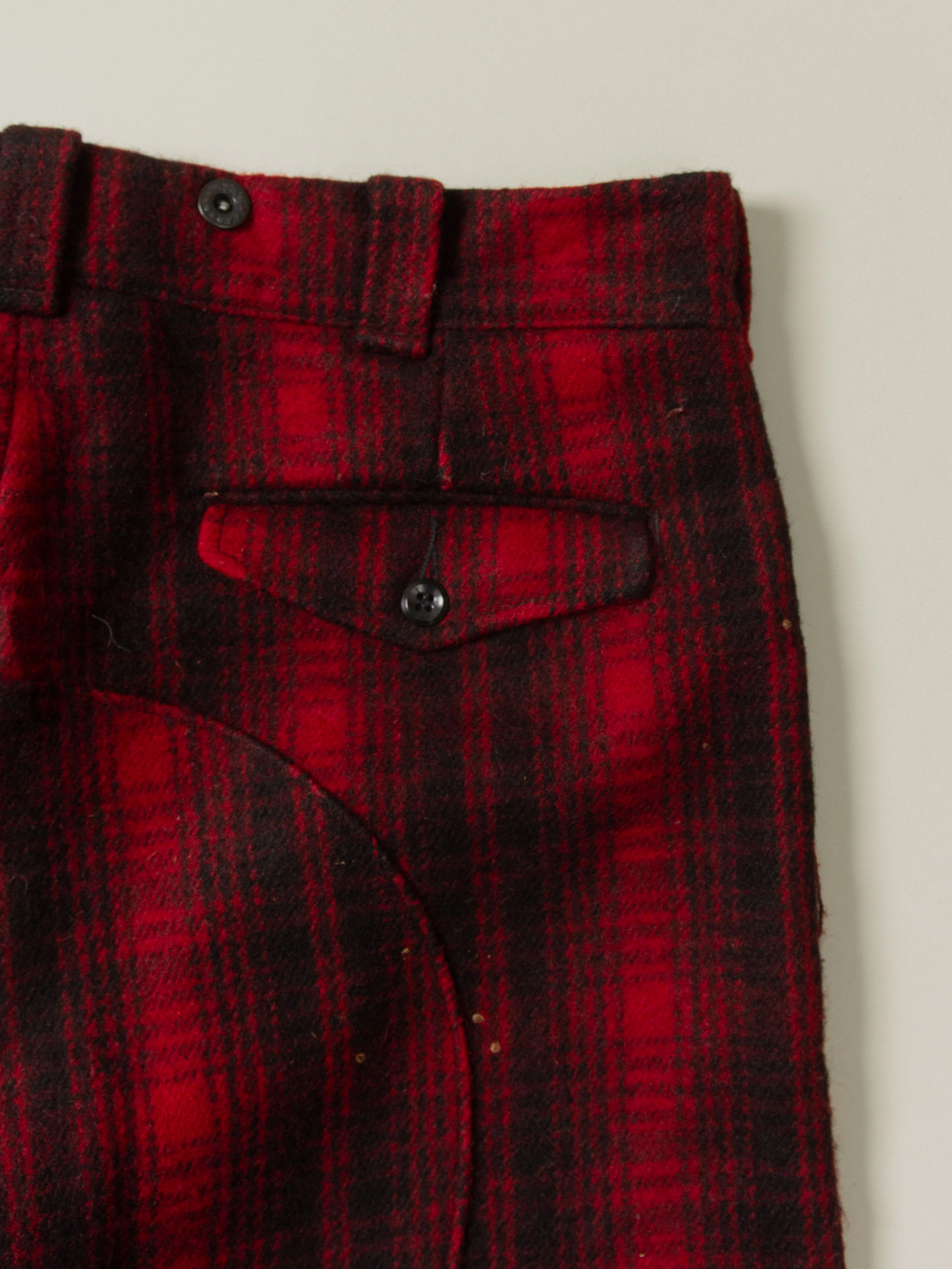 Vtg 1960s Woolrich Buffalo Plaid Wool Trousers - Made in USA (36x33) - Image 8