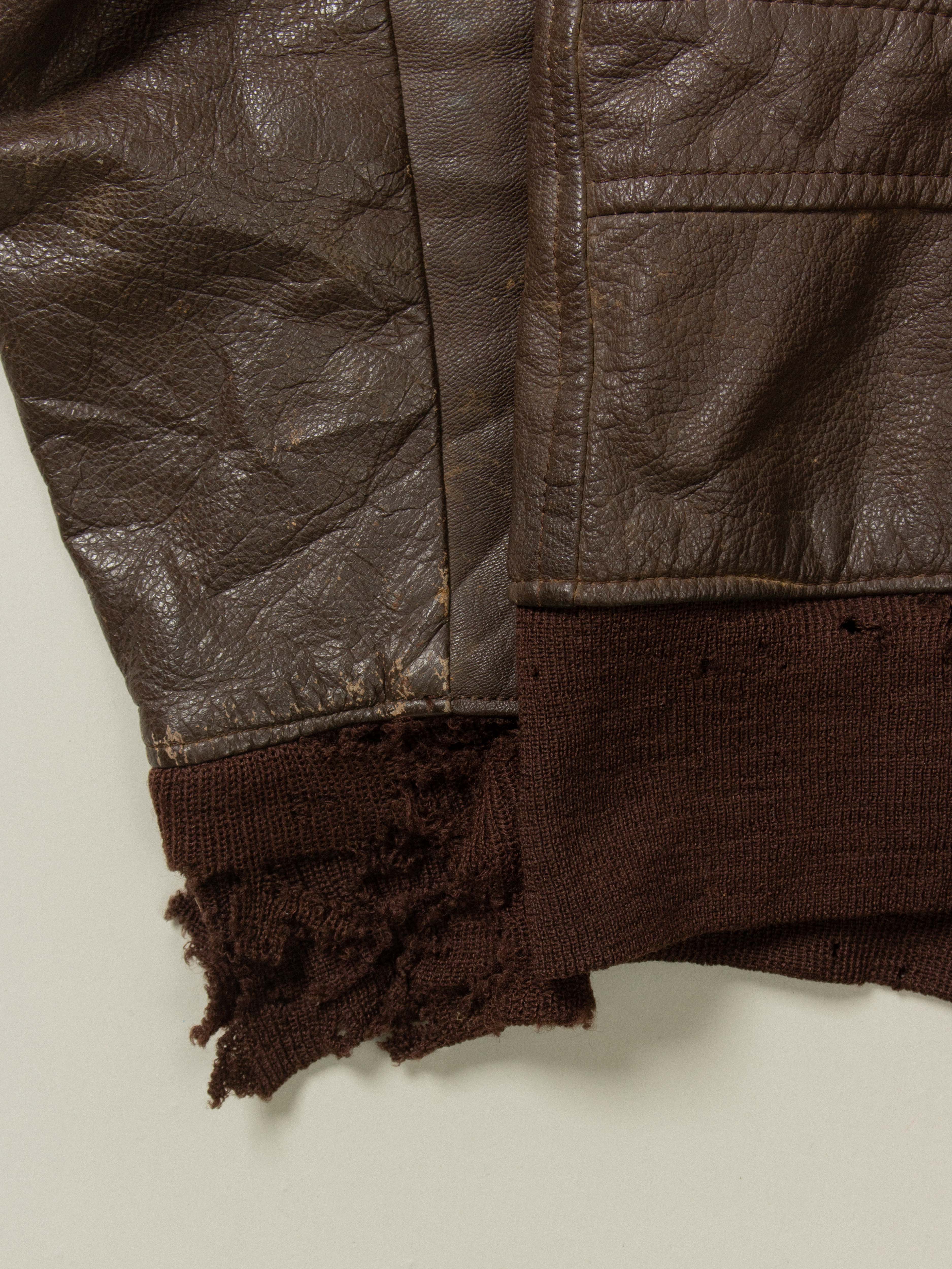 Vtg 1969 Dated US Navy G-1 Leather Jacket (S) - Image 7