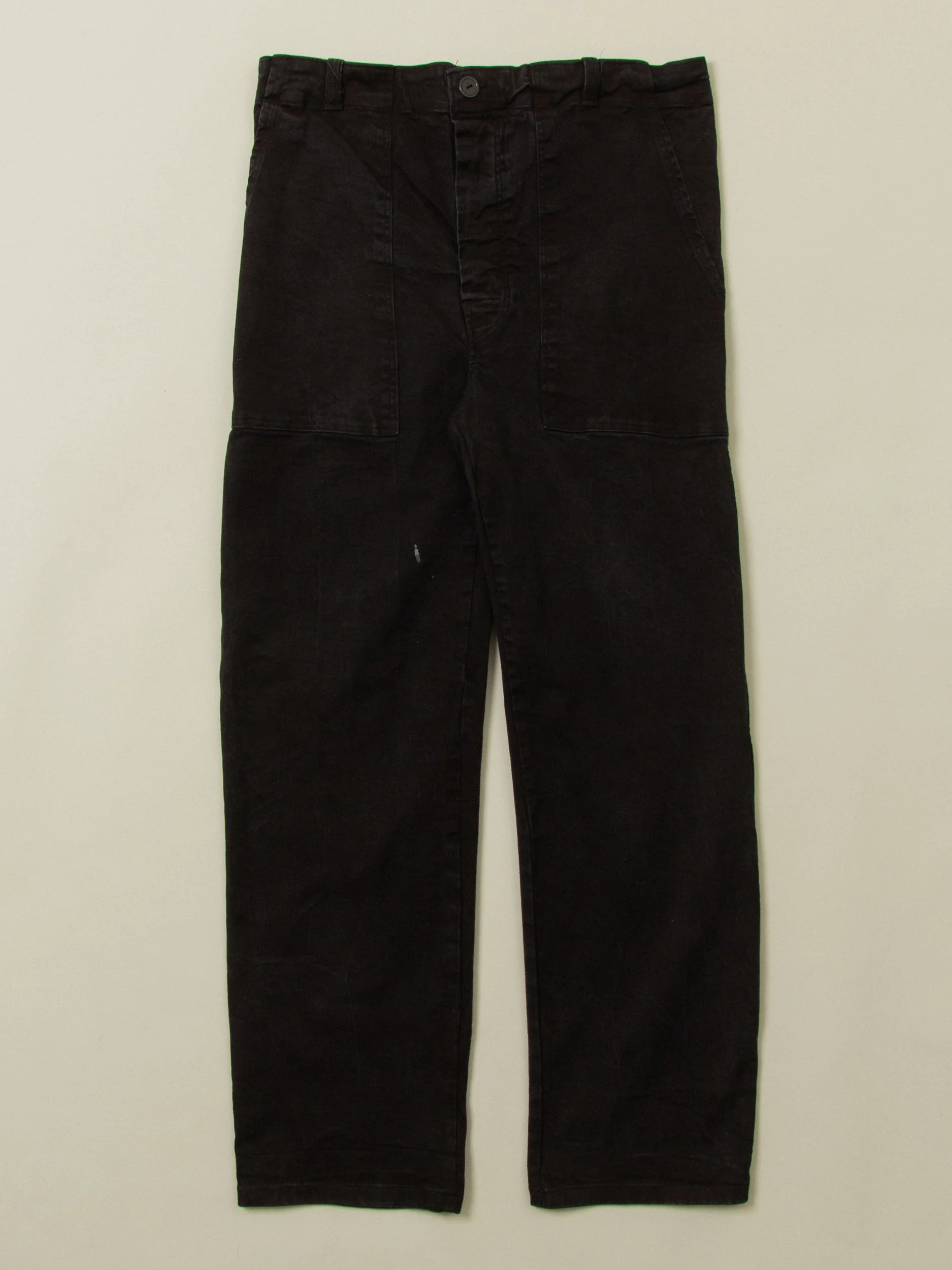 Vtg 1980s Black 'Fatigue' Trousers (32x30)