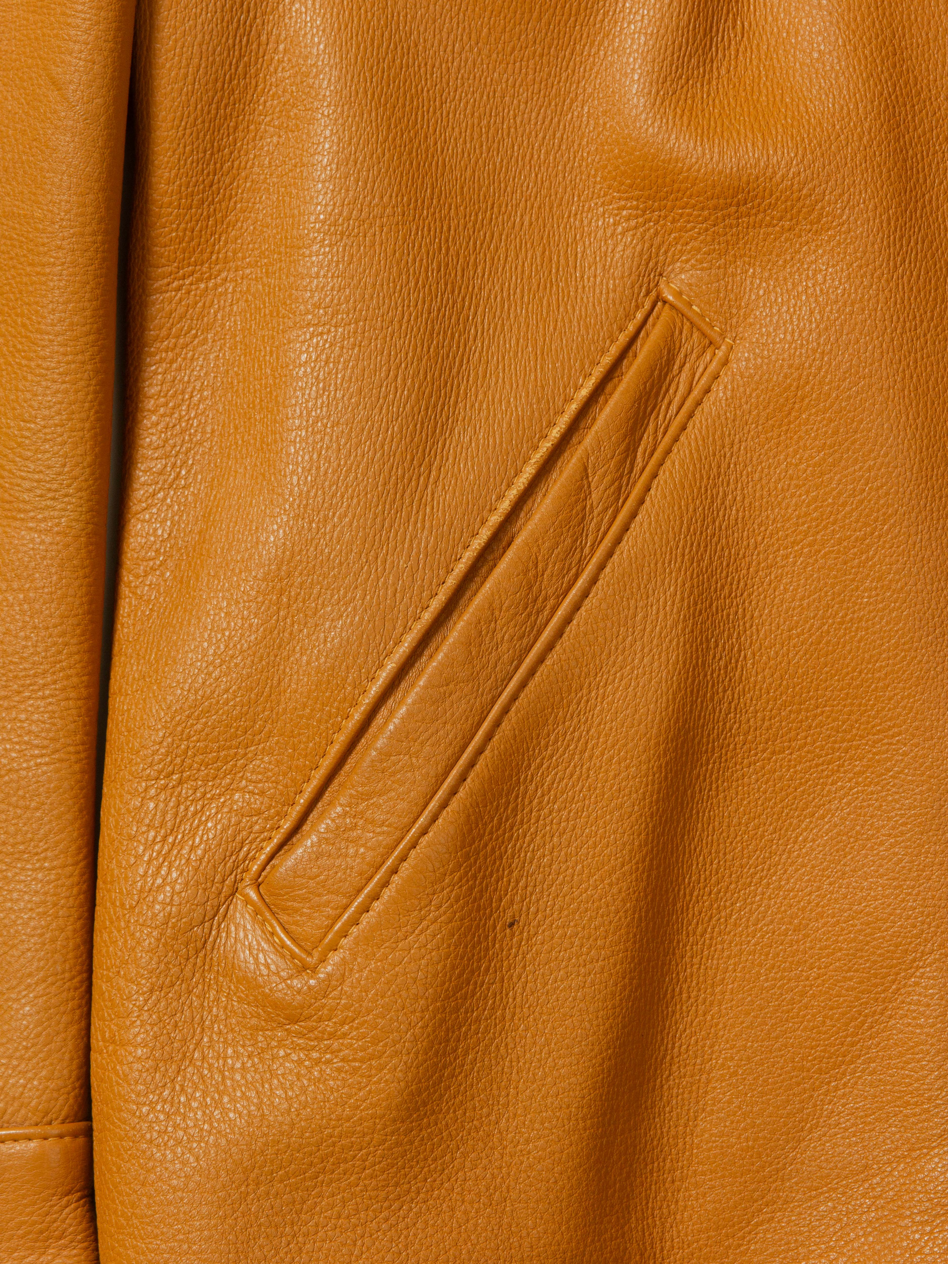 Vtg 1960s Deadstock Deerskin Leather Jacket - Made in USA (L) - Image 4