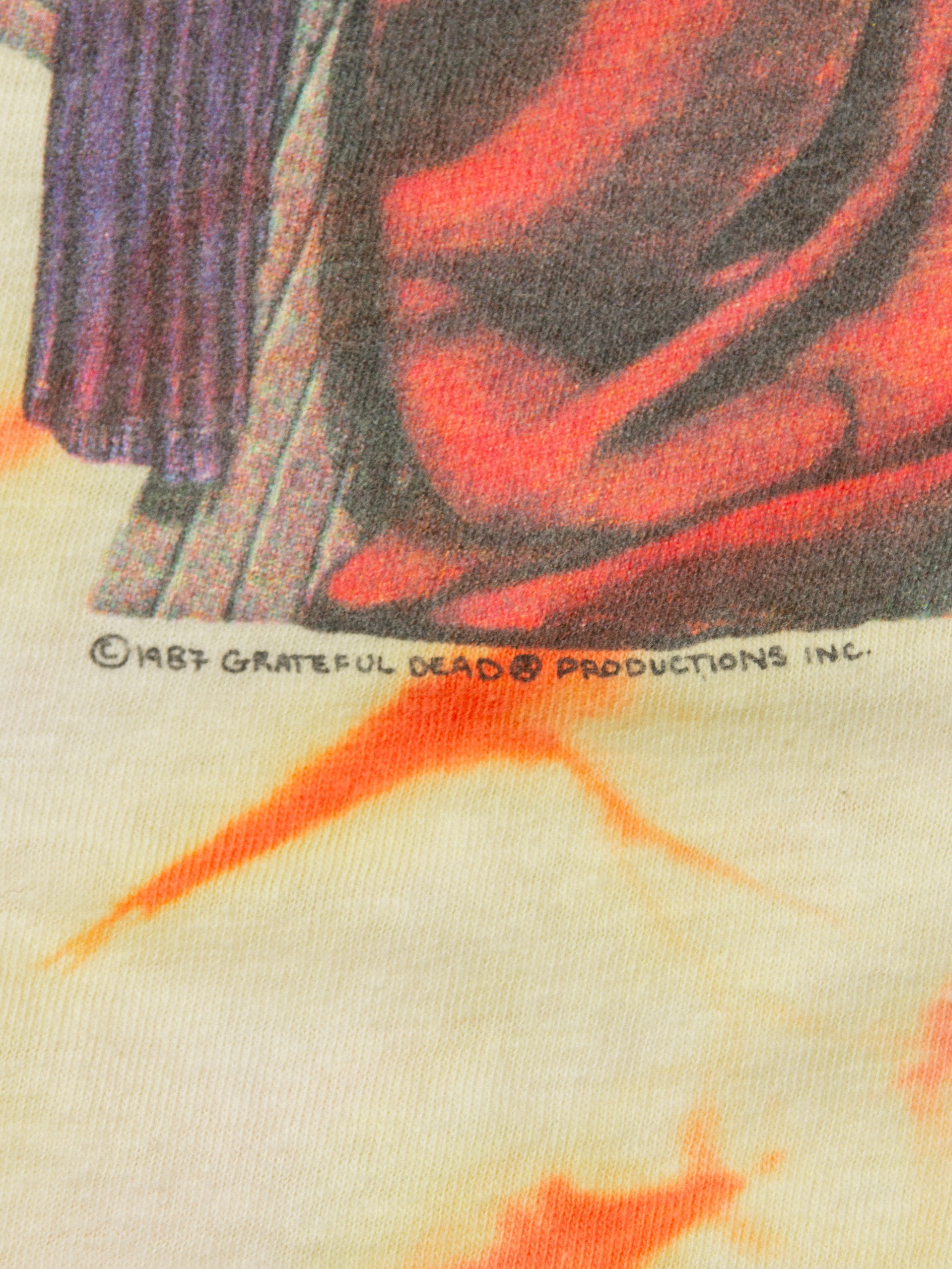 Vtg 1987 Single Stitch Tie Die Grateful Dead Tee - Made in USA (M) - Image 5
