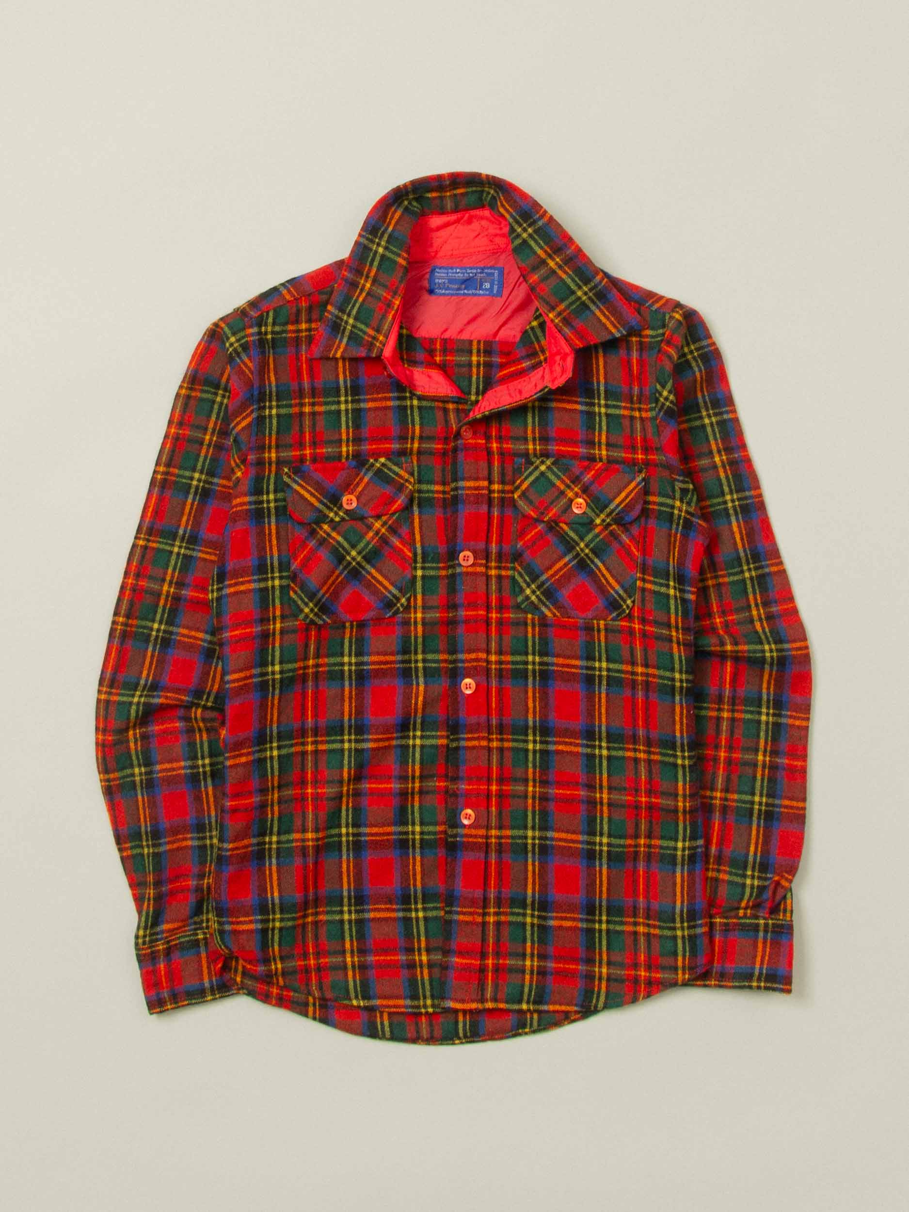 Vtg 1980s JCPenney Wool Shirt – Made in Korea (XS)