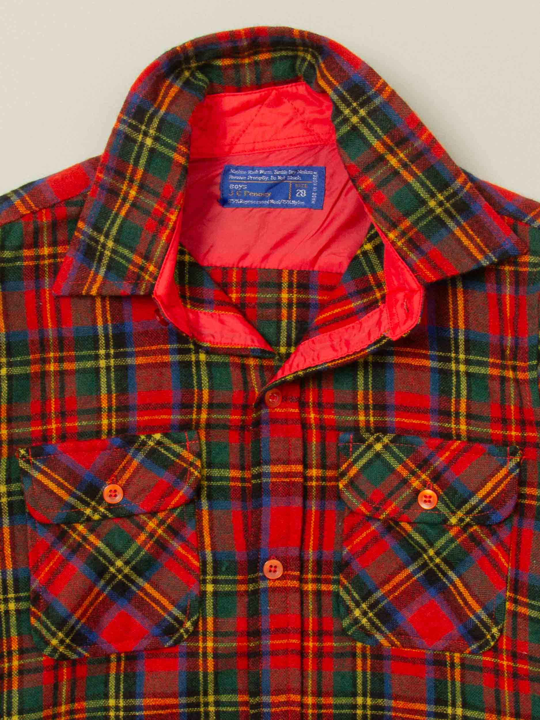Vtg 1980s JCPenney Wool Shirt – Made in Korea (XS) - Image 2