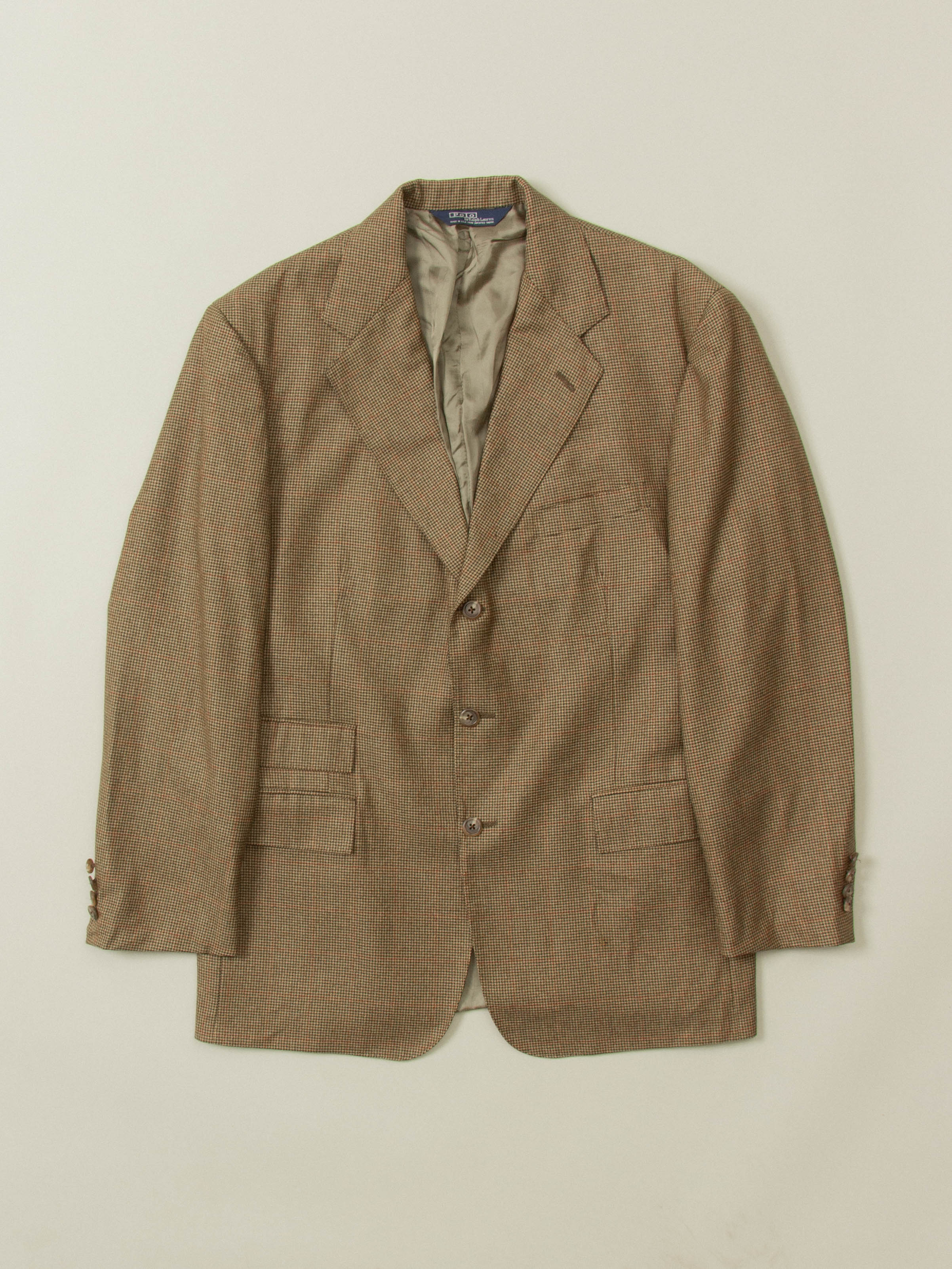 Vtg 1980s Ralph Lauren Wool Houndstooth Blazer - Made in USA (M/L)