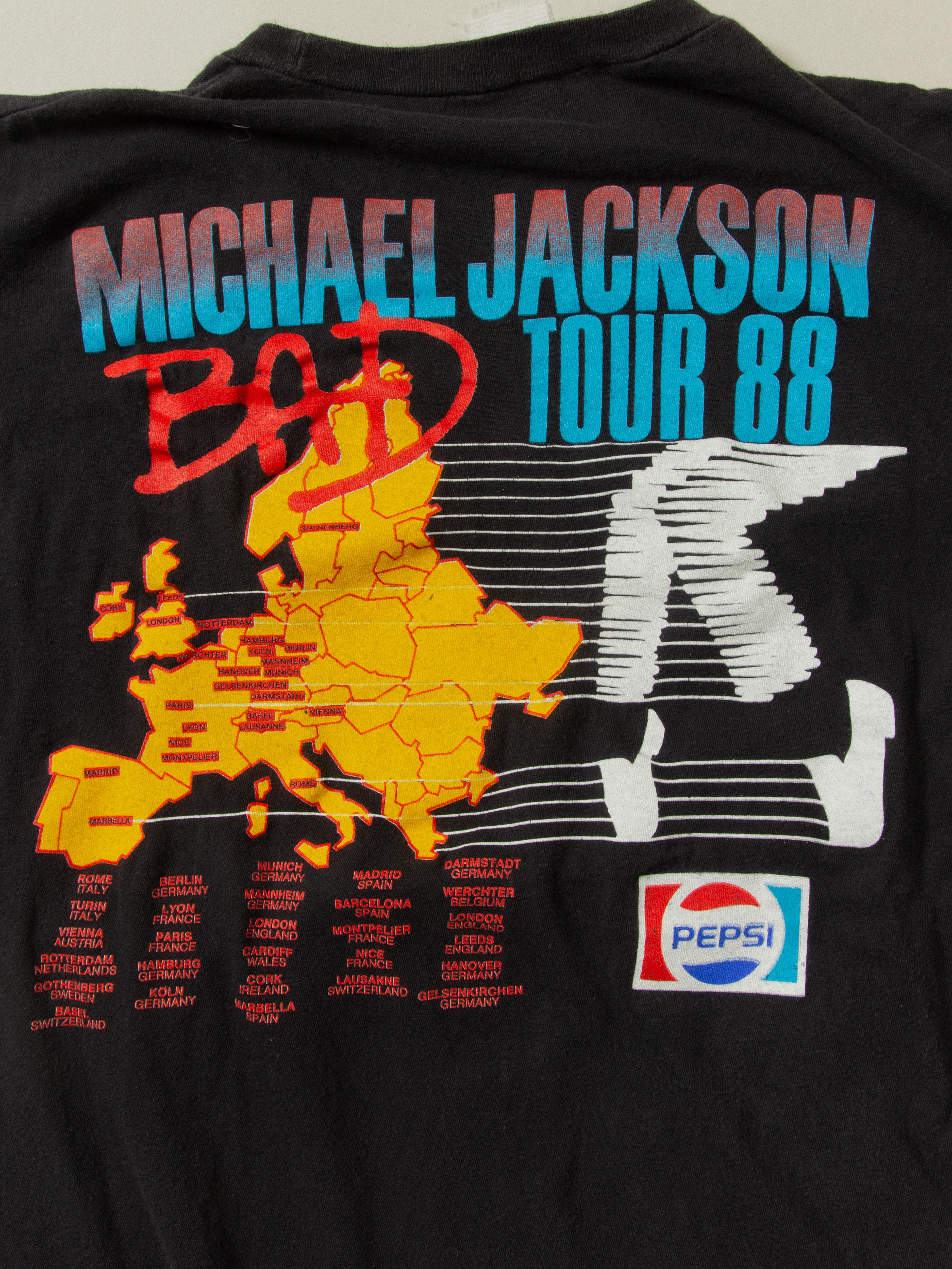 Vtg 1988 Michael Jackson "Bad Tour" Tee (S) - Image 3