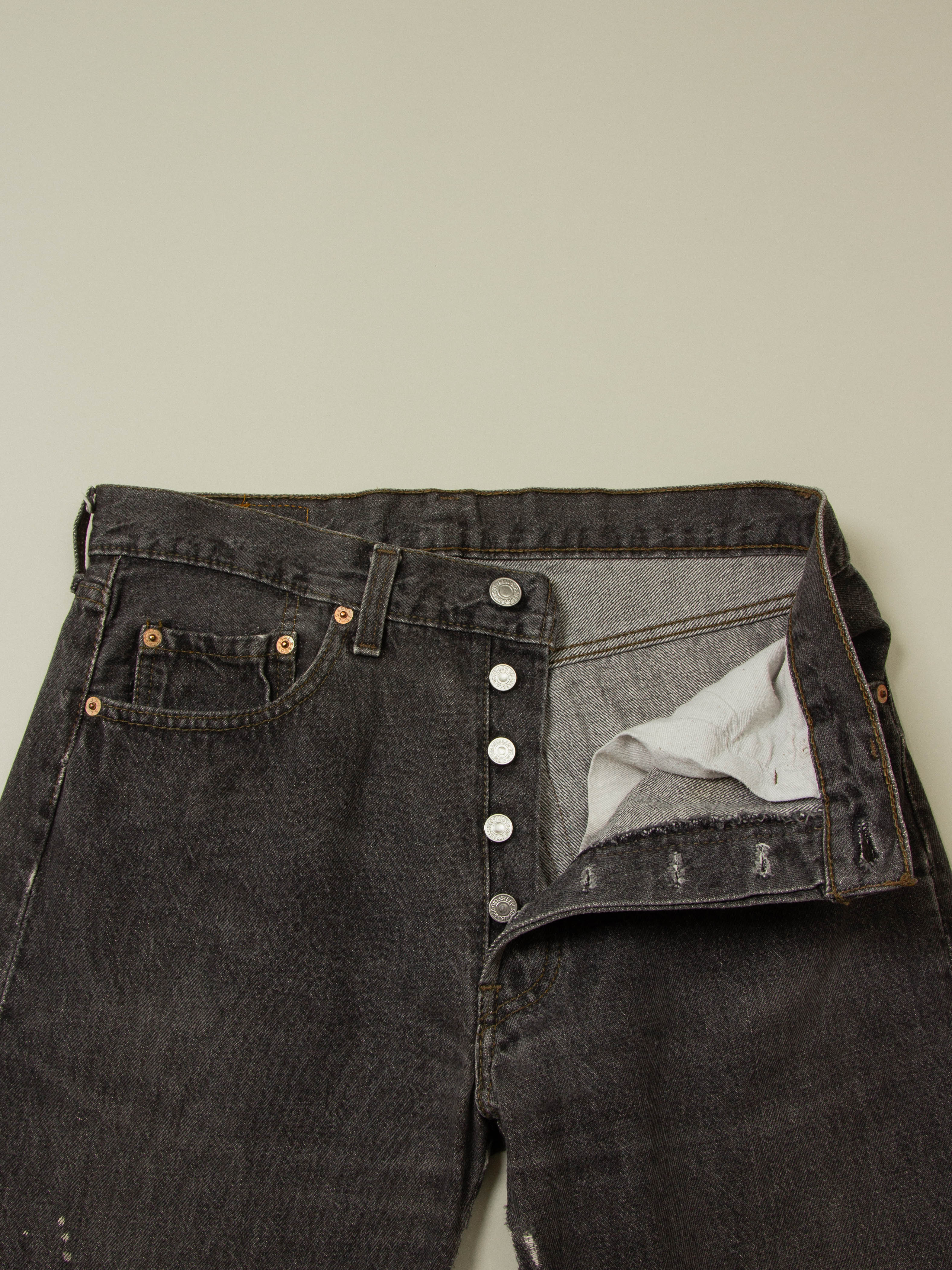 Vtg 1990s Black Levi's 501 Jeans - Made in USA (32x30) - Image 2