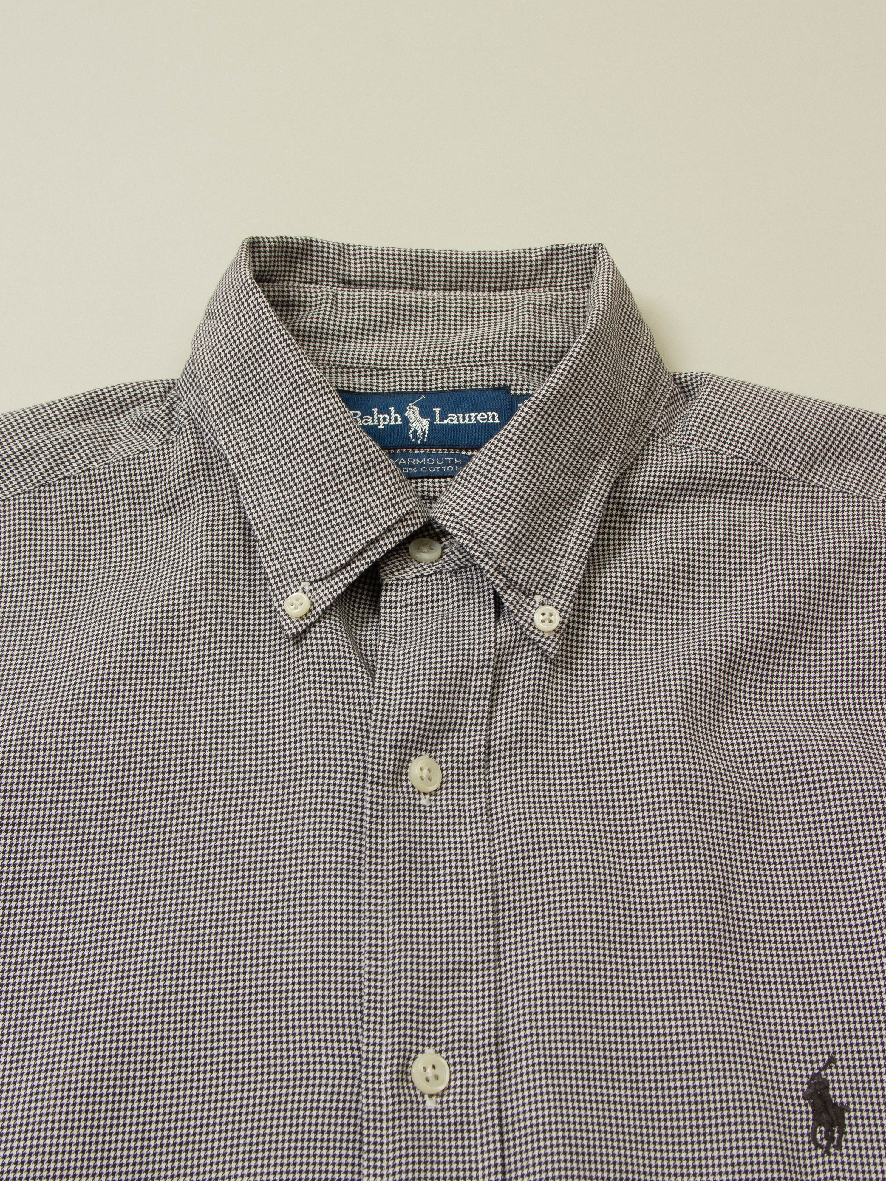 Vtg 1990s Ralph Lauren Houndstooth Shirt (XL) - Image 3