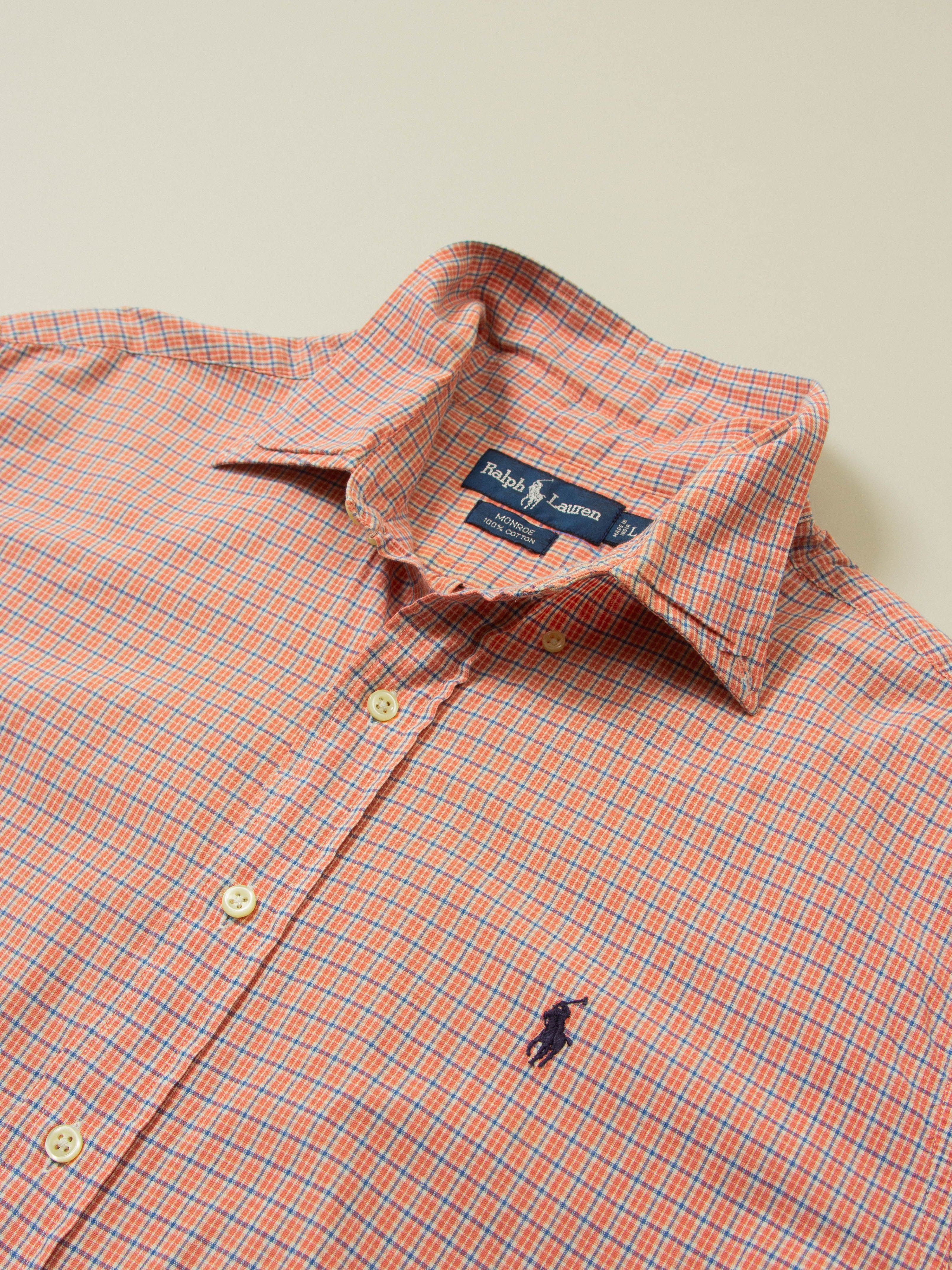 Vtg 1990s Ralph Lauren Short Sleeve Shirt (L) - Image 2