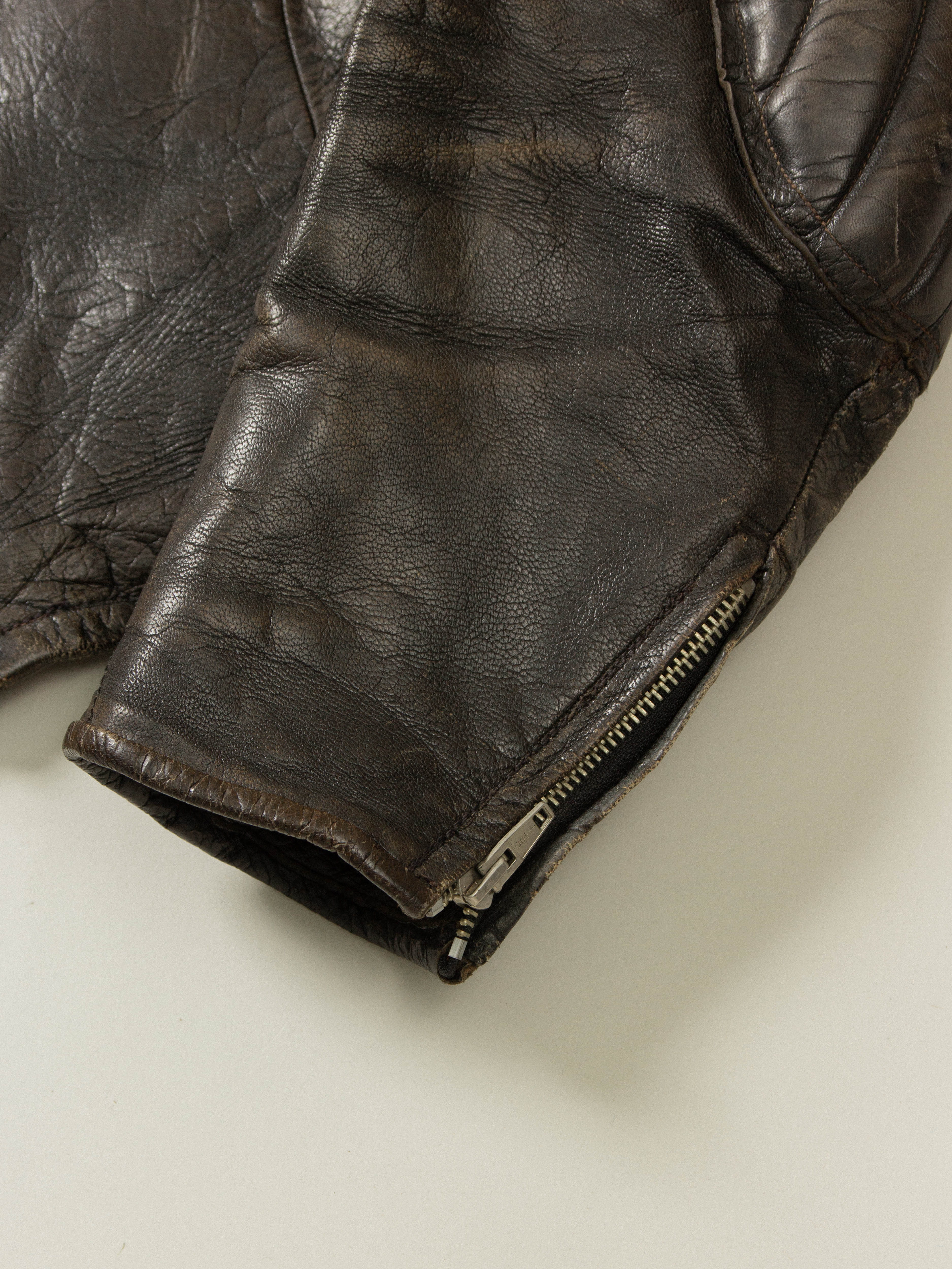 Vtg 1950s Swedish Motorcycle Leather Jacket (M) - Image 5