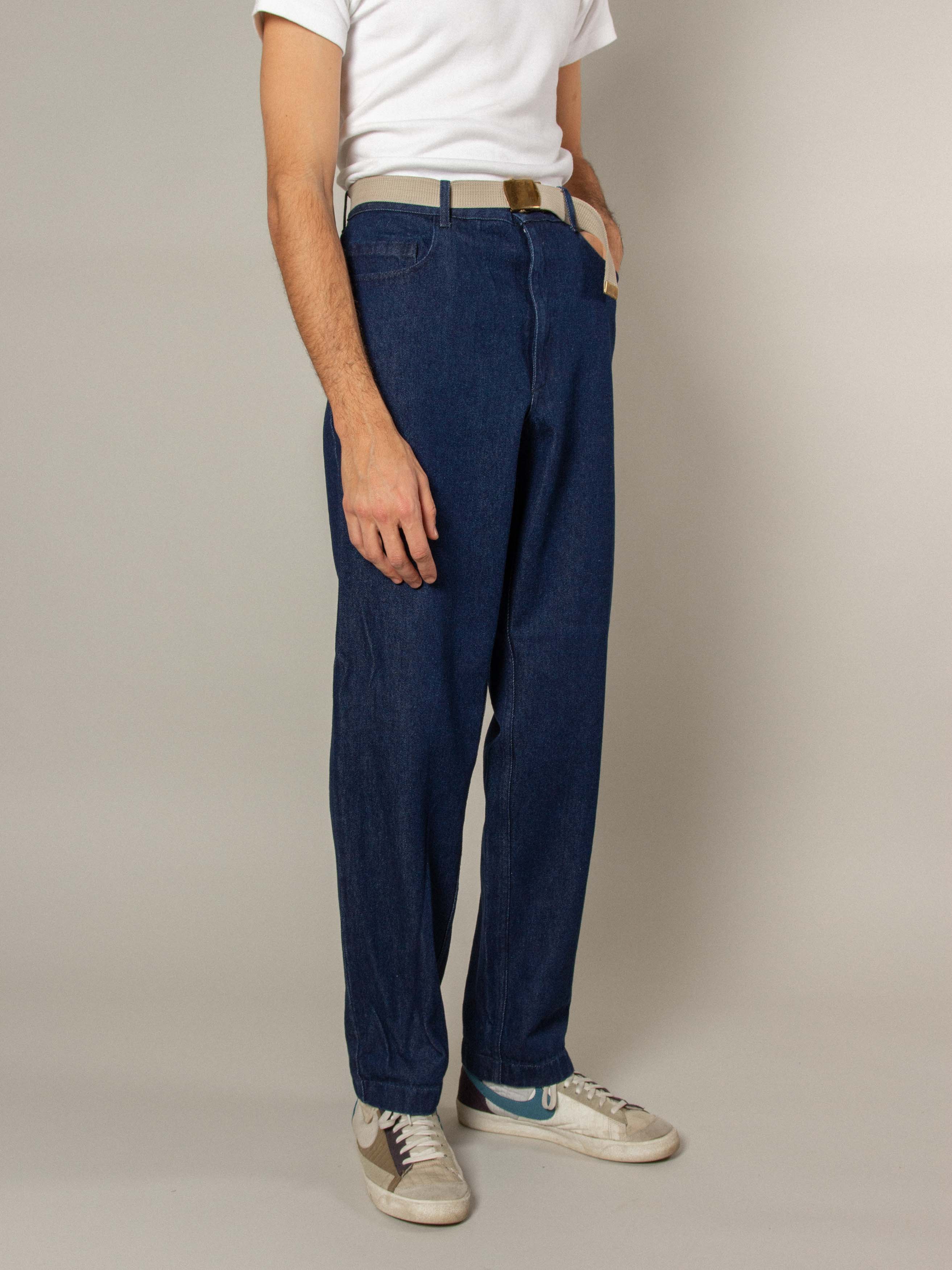Vtg 1990s Italian Navy Jeans - Image 3
