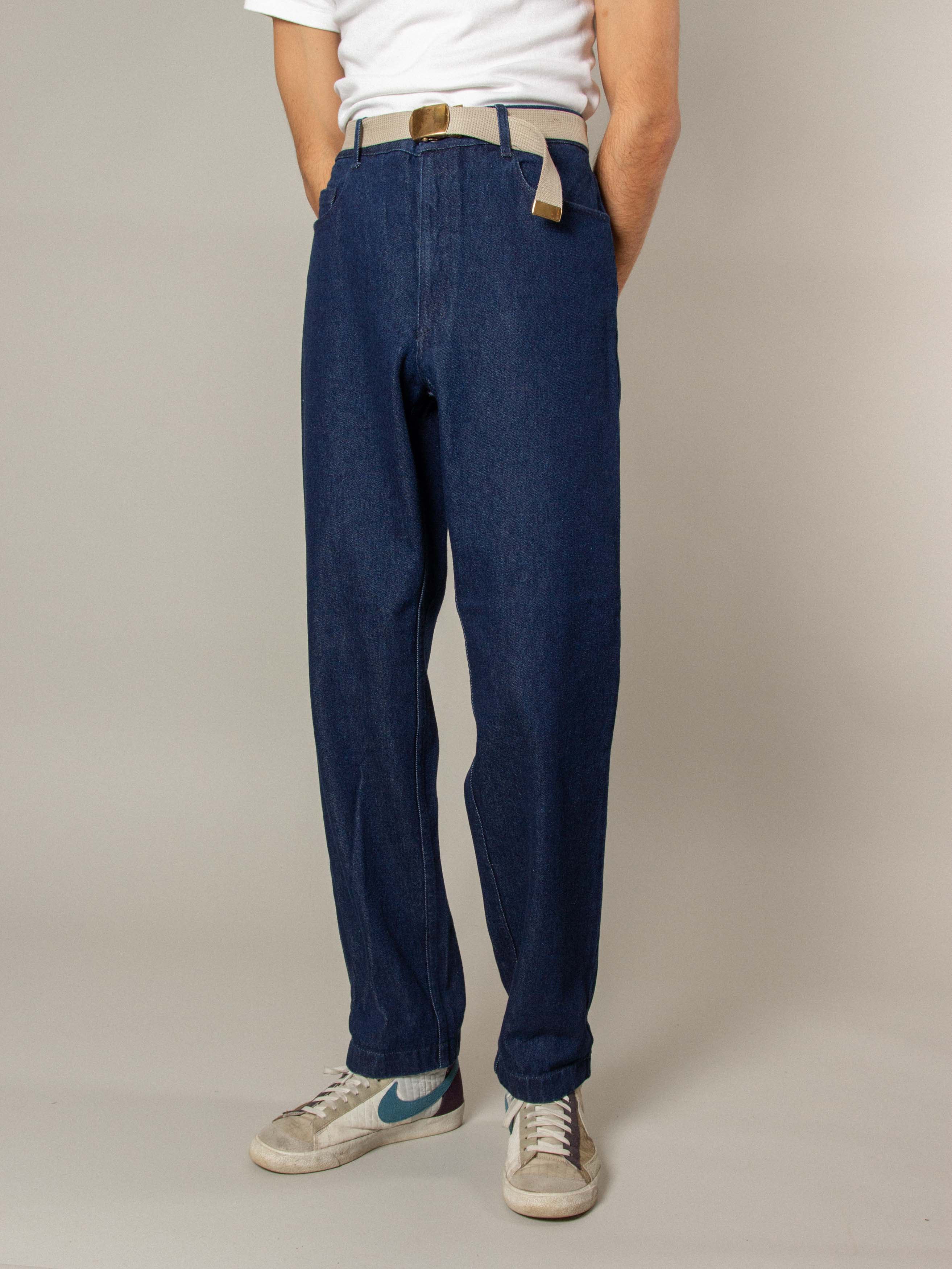 Vtg 1990s Italian Navy Jeans - Image 5